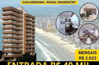 Guilhermina ! entrada r$ 40 mil - 1 dormt c/varanda gourmet, lazer