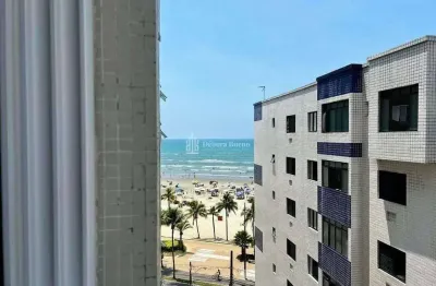 Vista mar, mobiliado, 1 dorm, 1 vaga, cozinha ampla, 295 mil, aceita banco