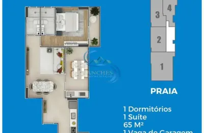 Apartamento com 1 quarto, balneário flórida, praia grande - r$ 395 mil, cod: 6463