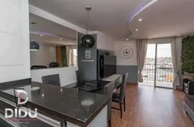 Apartamento à venda em diadema, taboão, com 3 quartos,1 sute e 2 vagas 72m². mobiliado