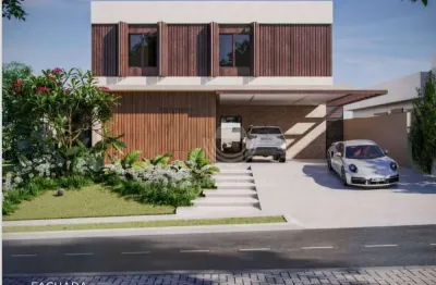 Casa em condomínio, nova com 342m2 construção em um terreno de 491m2.