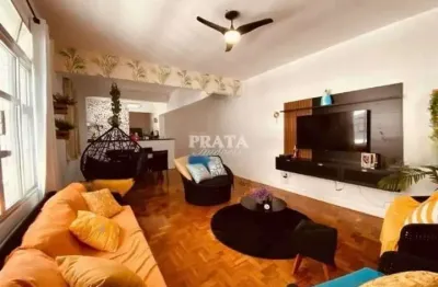 Gonzaga santos 2 dormitórios 1 vg garagem prédio frente praia