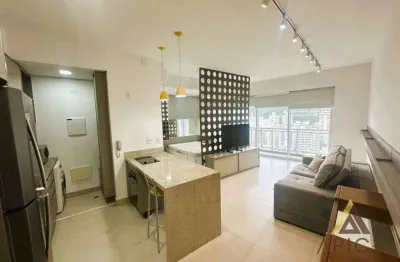 Apartatamento alto padrão pé na areia para locação em prédio com lazer completo e serviços - 52m² úteis - varanda com vista mar - 1dormitório - 1vaga