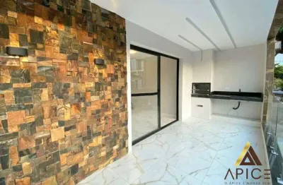 Linda casa sobreposta alta nova com 140m² úteis - 03 suítes - 04 banheiros - varanda gourmet - churrasqueira - 02 vagas de garagem por r$ 979 mil