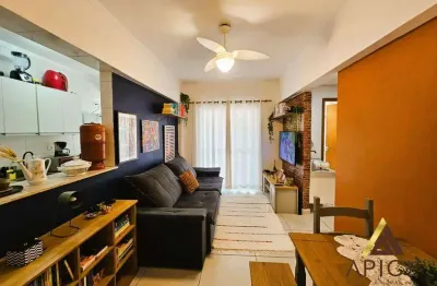 Lindo apto. padrão em prédio com lazer - 52m² úteis - 02 dormitórios - varanda - vista parcial mar - 01 vaga por r$ 389 mil - josé menino/santos
