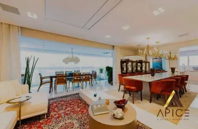 Lindo apto. alto padrão semi-mobiliado com 191m?úteis - varanda gourmet - 03 suítes com varandas - 05 w.c - dep. completa - 02 vagas - lazer completo