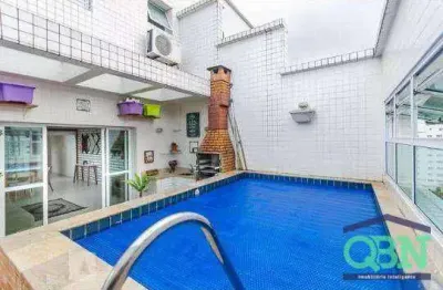 Cobertura com 3 dormitórios à venda, 208 m² por r$ 1.290.000,00 - marapé - santos/sp