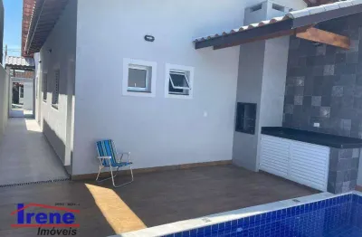Casa nova, lado praia com 2 dormitórios à venda, 74 m² por r$ 435.000 - balneário jardim de itanhaém (f/grandesp) - itanhaém/sp