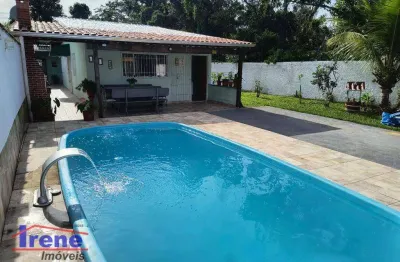 Casa de campo com piscina, contendo 3 dormitórios à venda, 462 m² por r$ 460.000 - balneario gaivotas - itanhaém/sp