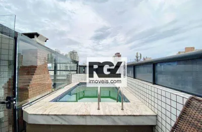 Cobertura com 4 dormitórios à venda, 224 m² por r$ 1.990.000,00 - ponta da praia - santos/sp