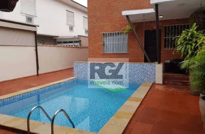 Casa com 4 dormitórios, 250 m² - venda por r$ 2.500.000,00 ou aluguel por r$ 8.000,00/mês - embaré - santos/sp
