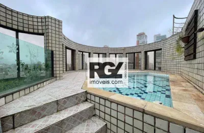 Cobertura com 4 dormitórios à venda, 394 m² por r$ 2.850.000,00 - boqueirão - santos/sp