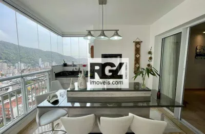 3 dormitórios, 4 banheiros,2 vagas fixas  - marapé - santos/sp