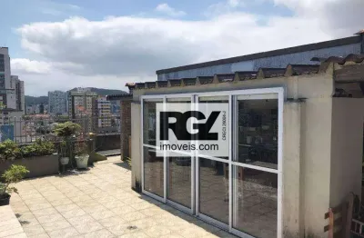 Cobertura com 3 dormitórios à venda, 215 m² por r$ 890.000,00 - boqueirão - santos/sp