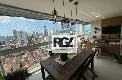 Apartamento com 3 dormitórios à venda, 155 m² por r$ 2.100.000,00 - embaré - santos/sp