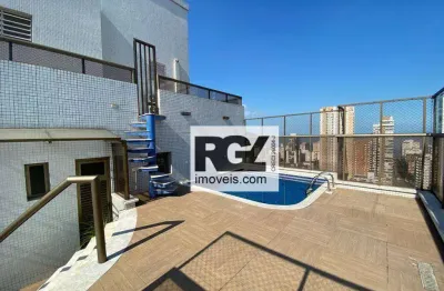 Cobertura com 4 dormitórios à venda, 350 m² por r$ 4.000.000,00 - embaré - santos/sp