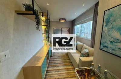 Apartamento novo com 1 dormitório à venda, 44 m² por r$ 561.000 - ponta da praia - santos/sp