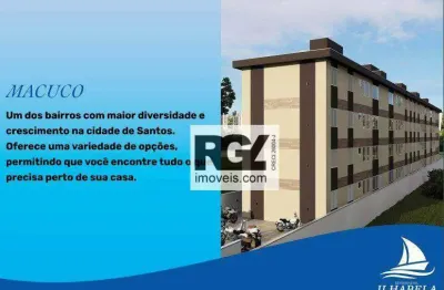 Apartamento com 2 dormitórios à venda, 45 m² por r$ 385.900,00 - macuco - santos/sp