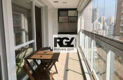 Apartamento com 1 dormitório para alugar, 57 m² por r$ 5.200,00/mês - gonzaga - santos/sp