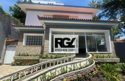 Casa para alugar, 336 m² por r$ 15.050,00/mês - vila matias - santos/sp