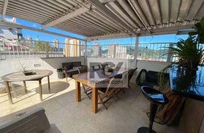Cobertura com 4 dormitórios à venda, 388 m² por r$ 2.400.000 - ponta da praia - santos/sp