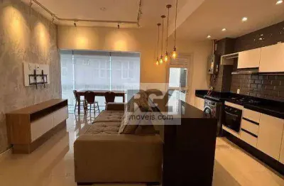 Apartamento com 1 dormitório para alugar, 57 m² por r$ 6.300,00/mês - gonzaga - santos/sp