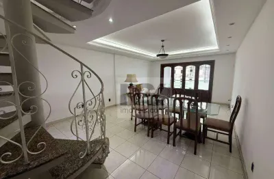 Cobertura com 3 suítes com piscina e churrasqueira para alugar, 390 m² por r$ 10.000/mês - ponta da praia - santos/sp