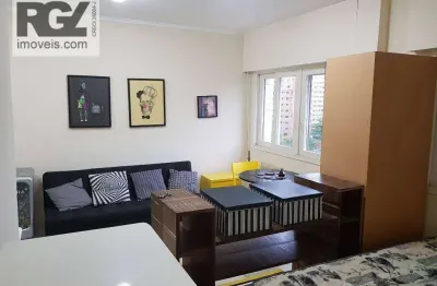 Kitnet com 1 dormitório à venda, 37 m² por r$ 340.000,00 - aparecida - santos/sp