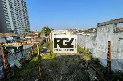 Terreno à venda, 1565 m² - encruzilhada - santos/sp