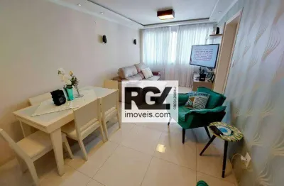Apartamento reformado com 2 dormitórios à venda, 72 m² por r$ 580.000 - centro - são vicente/sp