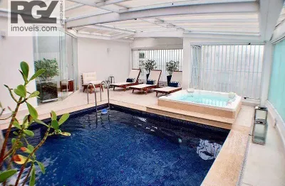 Cobertura com 4 dormitórios à venda, 680 m² por r$ 10.000.000,00 - ponta da praia - santos/sp