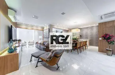 Apartamento com 3 dormitórios à venda, 172 m² por r$ 2.450.000,00 - pompéia - santos/sp