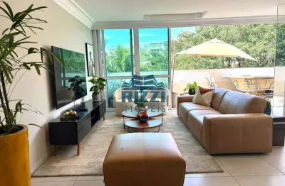 Locação - cobertura luxuosa 400m² • 4 quartos • jacuzzi • área gourmet • jardim oceânico — barra da tijuca