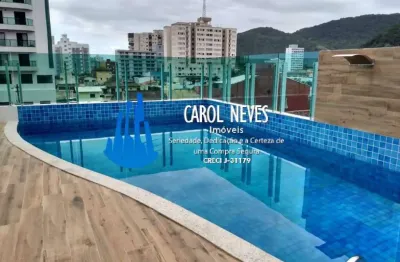 Apartamento pé na areia 2 dormitórios suíte à vista centro mongaguá