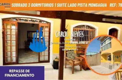 Sobrado 3 dormitorios 1 suite repasse financiamento lado pista mongagua