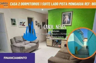 Casa 2 dormitorios 1 suite lado pista financiamento mongagua