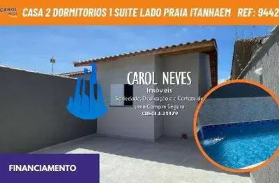 Casa nova 2 dormitórios 1 suíte lado praia financiamento itanhaém