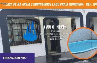 Casa pé na areia 2 dormitórios 1 suíte piscina financiamento mongaguá
