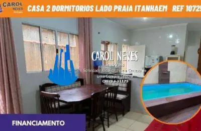 Casa 2 dormitórios piscina churrasqueira financiamento lado praia itanhaém