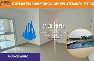 Apartamento 3 dormitórios financiamento bancário praia do sonho itanhaém