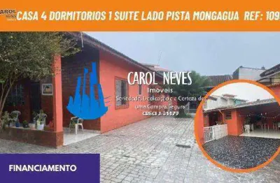 Casa com edicula 4 dormitórios 1 suíte lado pista financiamento mongaguá