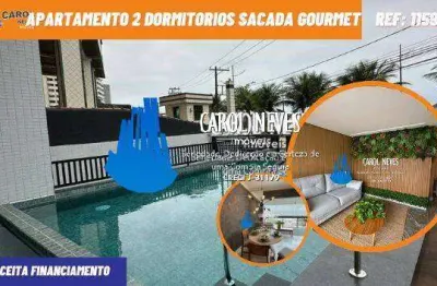 Apartamento 2 dormitorios sacada gourmet piscina lado praia praia grande