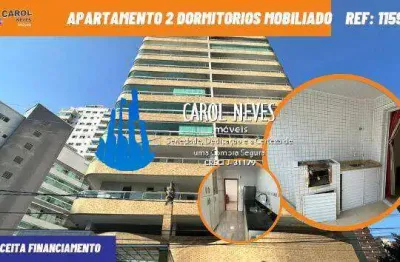 Apartamento 2 dormitorios mobiliado financiamento bancario praia grande