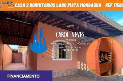 Casa 2 dormitorios lado pista financiamento bancario mongagua