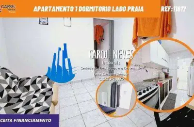 Apartamento 1 dormitorio lado praia financiamento bancario praia grande