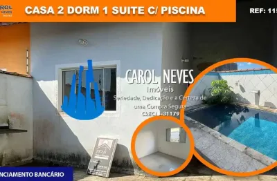 Casa 2 dormitorios suite lado praia  itanhaem entrada 150 mil + parcelas