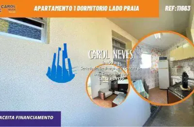 Apartamento 1 dormitorio lado praia financiamento bancario centro mongagua