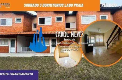 Sobrado 3 dormitorios lado praia financiamento bancario mongagua