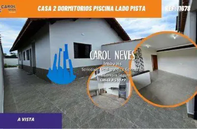 Casa 2 dormitorios piscina lado pista a vista mongagua