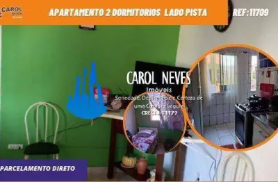 Apartamento 2 dormitorios lado pista parcelamento itanhaem